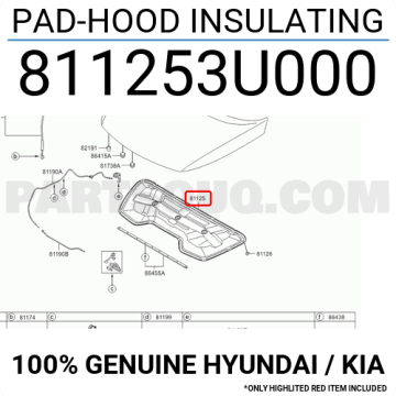 Kia Sportage Motor Kaput İzalasyon MUADİL-ÜRÜN | 811253U000
