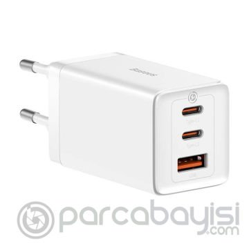 Baseus GaN5 Pro 65W PD Fast Charger 2xType-C+1USB Ultra Hızlı Şarj Aleti+100W Hızlı Şarj Kablosu