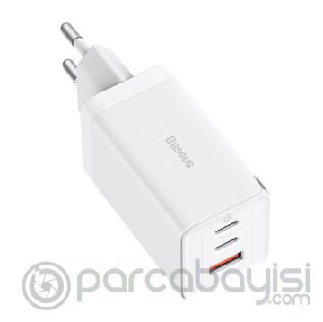 Baseus GaN5 Pro 65W PD Fast Charger 2xType-C+1USB Ultra Hızlı Şarj Aleti+100W Hızlı Şarj Kablosu