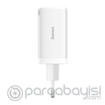 Baseus GaN5 Pro 65W PD Fast Charger 2xType-C+1USB Ultra Hızlı Şarj Aleti+100W Hızlı Şarj Kablosu