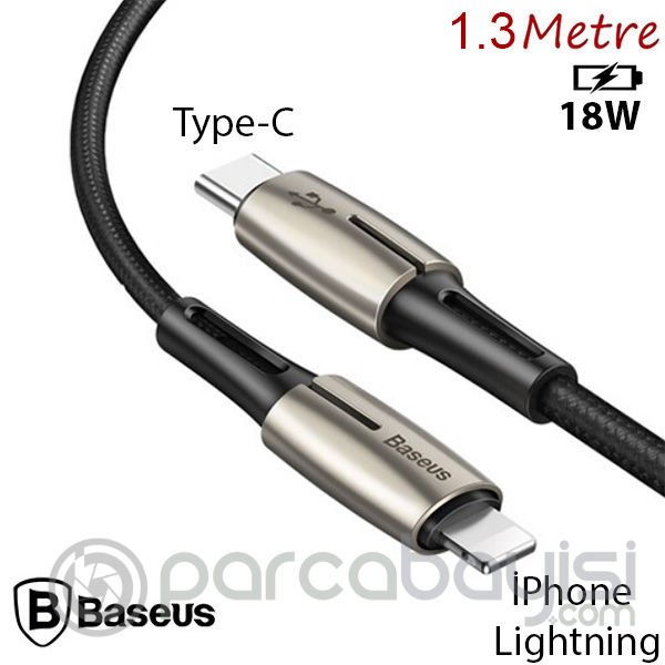 Baseus Waterdrop Type-C To İPhone PD18W Hızlı Şarj Kablosu 1.3M