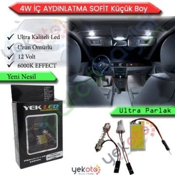 Yekled 4W İç Tavan Led Dipsiz Park Ampul T10 Aparatlı 31-36-39-41Mm Uyumlu Beyaz Işık Küçük Boy 12V 1 Adet