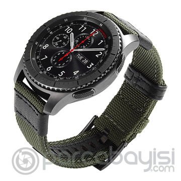 Ally 22mm Gear S3 Watch 4 46mm Jeep Nylon Dişli Dokuma Kayış Kordon