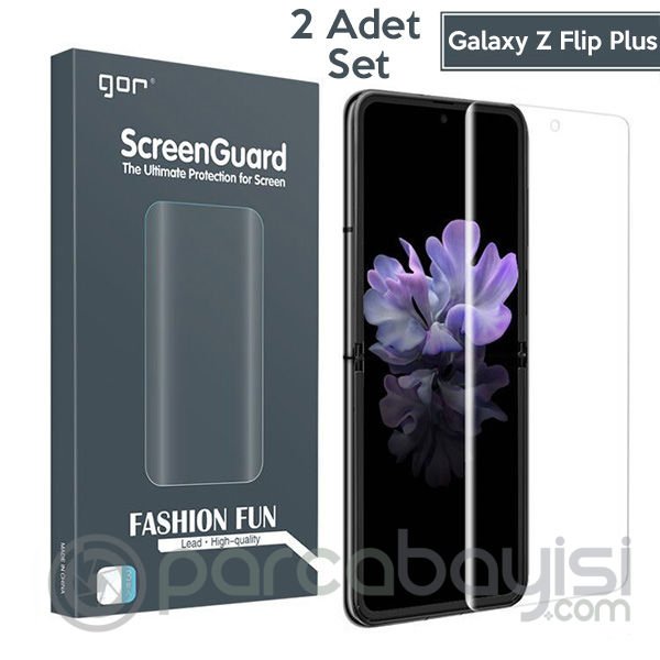 GOR SM Galaxy Z Flip Plus 3D Kavisli Full Ekran Koruyucu 2 Adet Set