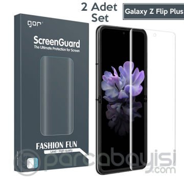 GOR SM Galaxy Z Flip Plus 3D Kavisli Full Ekran Koruyucu 2 Adet Set