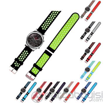 22MM Gear S3 Watch 4 -GT2 GT2E 46MM Kayış Kordon Metal Kopça Soft Silikon