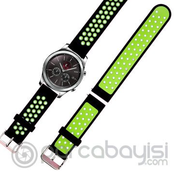 22MM Gear S3 Watch 4 -GT2 GT2E 46MM Kayış Kordon Metal Kopça Soft Silikon