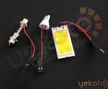 Yekled 4W İç Tavan Aydınlatma Dipsiz Park Ampul Led T10 Aparatlı 31-36-39-41Mm Uyumlu Beyaz Işık Orta Boy 12V 1 Adet