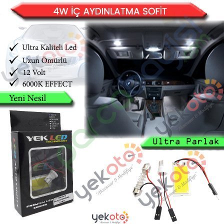 Yekled 4W İç Tavan Aydınlatma Dipsiz Park Ampul Led T10 Aparatlı 31-36-39-41Mm Uyumlu Beyaz Işık Orta Boy 12V 1 Adet