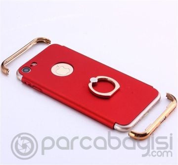 İphone 7 Plus  Selfie Yüzüklü Metal Kılıf