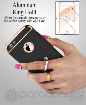 İphone 7 Plus  Selfie Yüzüklü Metal Kılıf