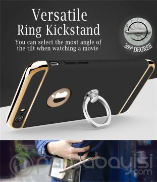İphone 7 Plus  Selfie Yüzüklü Metal Kılıf