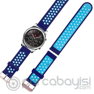 22MM Gear S3 Watch 4 -GT2 GT2E 46MM Kayış Kordon Metal Kopça Soft Silikon