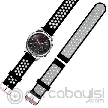 22MM Gear S3 Watch 4 -GT2 GT2E 46MM Kayış Kordon Metal Kopça Soft Silikon