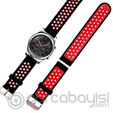 22MM Gear S3 Watch 4 -GT2 GT2E 46MM Kayış Kordon Metal Kopça Soft Silikon