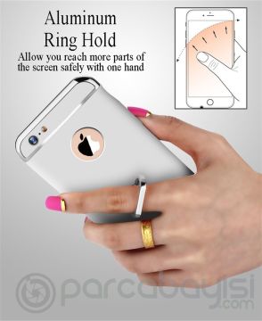 iPhone SE3-SE2 İPhone 8-7 Kılıf Selfie Yüzüklü Metal Kılıf