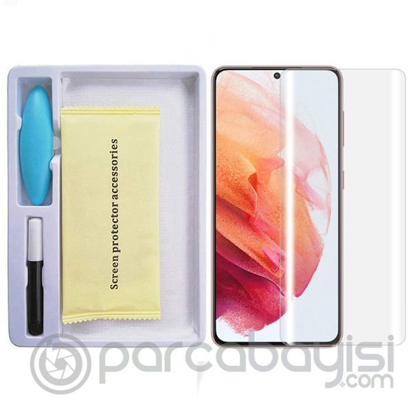 SM Galaxy S21 Full Uv Liquid+uv Işık 3DKırılmaz Cam Ekran Koruyucu