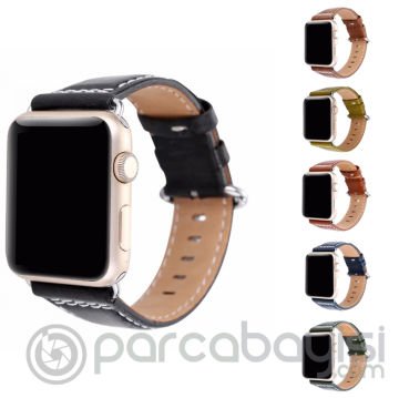 Ally Apple Watch 7-8 45mm 6-5-4 44mm Deri Kordon Kayış 3-2-1 42mm