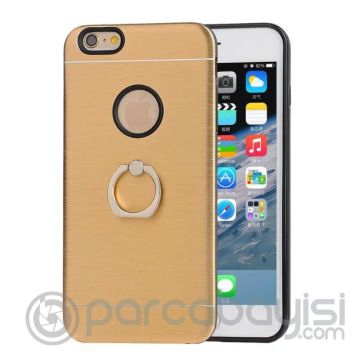 İphone 7 Plus  Selfie Yüzüklü Arkası Metal Silikon Kılıf