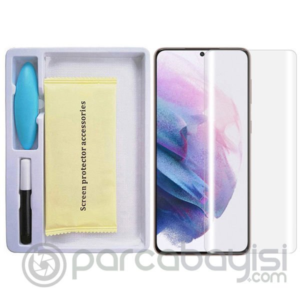 SM Galaxy S21+Plus Full Uv Liquid+uv Işık 3DKırılmaz Cam Ekran Koruyucu