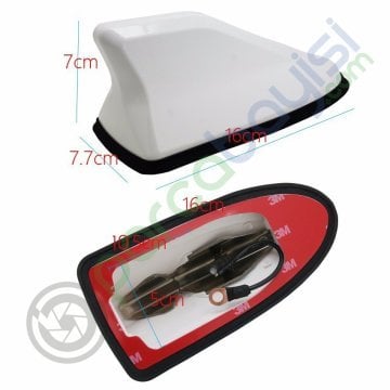 Shark Anten Köpek Balığı Anten Silikon Tabanlı Koyu Gri Antrasit Balık Sırtı Elektrikli Anten