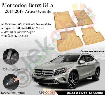 Mercedes Gla 2014-2018 Arası Uyumlu Araca Özel Lüks Bej Paspas