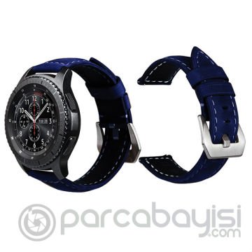 22MM Deri Kordon Kayış Gear S3 Watch 4 -GT2 GT2E 46MM Kayış,Kordon Koyu
