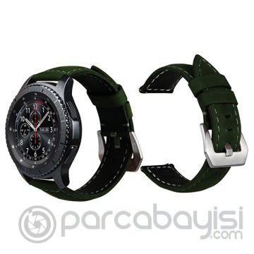 22MM Deri Kordon Kayış Gear S3 Watch 4 -GT2 GT2E 46MM Kayış,Kordon Koyu
