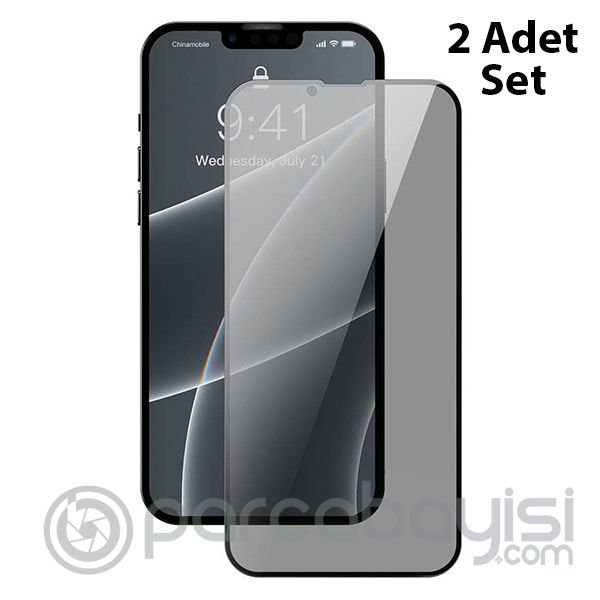 Baseus iPhone 13 Mini 0.23mm Gizlilik Hayalet Full Ekran Koruyucu 2 Adet Set