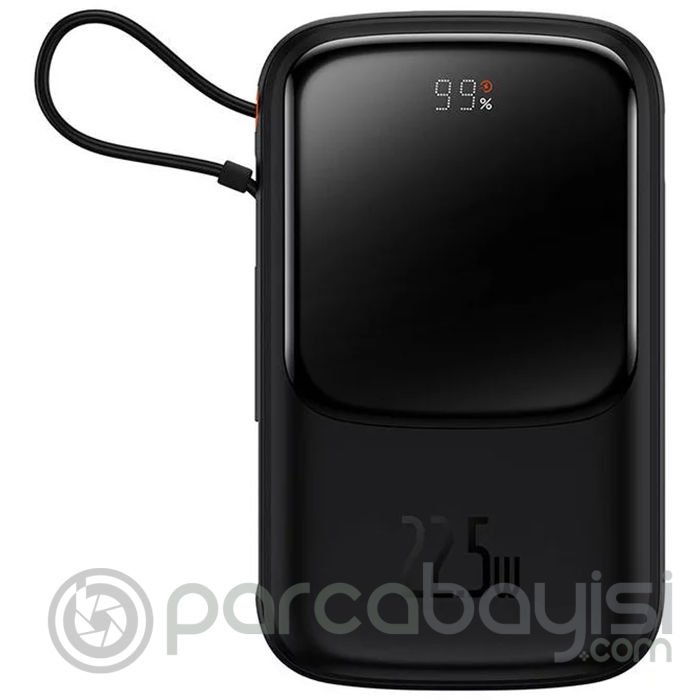 Baseus Qpow Pro Dijital Göstergeli 20000mAh 22,5W Hızlı Şarj Powerbank Type-C Kablolu