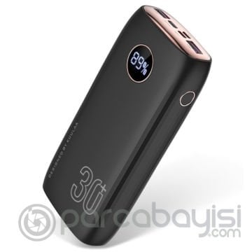 Kuulaa 30000mAh 22.5w Dijital Göstergeli Power Bank Usb C Hızlı Şarj+QC3.0)