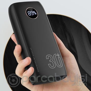 Kuulaa 30000mAh 22.5w Dijital Göstergeli Power Bank Usb C Hızlı Şarj+QC3.0)
