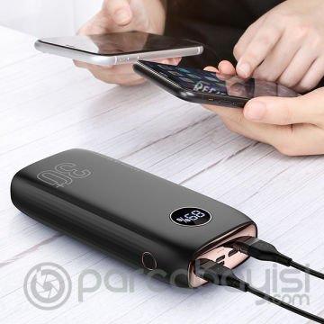 Kuulaa 30000mAh 22.5w Dijital Göstergeli Power Bank Usb C Hızlı Şarj+QC3.0)