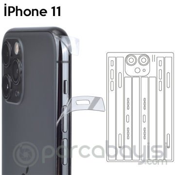 İPhone 11 6.1 Hidrojel Hayalet Yan Alt Üst Kamera Kaplama Film