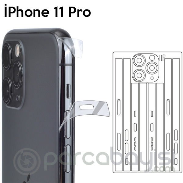 İPhone 11 Pro 5.8 Hidrojel Hayalet Yan Alt Üst Kamera Kaplama Film