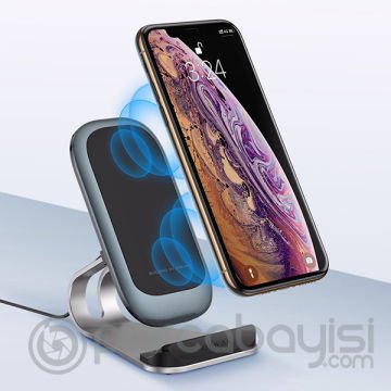 KUULAA 15w Hızlı Wireless Qİ Kablosuz Stand Şarj Cihazı Masa Standı