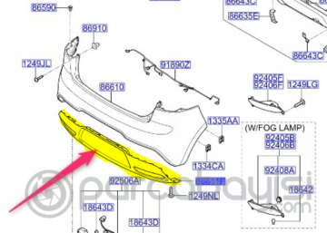 Kia Rio Arka Tampon Alt Bakalit Orjinal | 866121W220