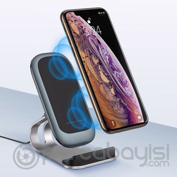 KUULAA 15w Hızlı Wireless Qİ Kablosuz Stand Şarj Cihazı Masa Standı
