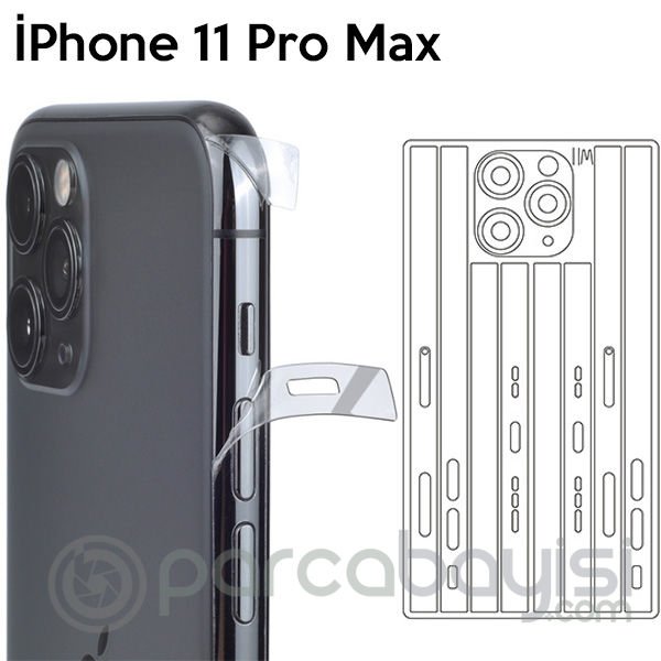 İPhone 11 Pro Max 6.5 Hidrojel Hayalet Yan Alt Üst Kamera Kaplama Film