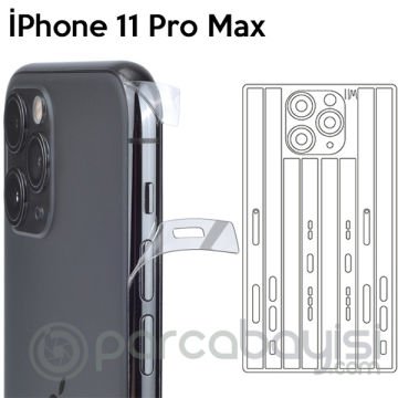 İPhone 11 Pro Max 6.5 Hidrojel Hayalet Yan Alt Üst Kamera Kaplama Film