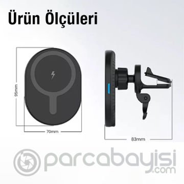 ALLY D8 Magsafe İPhone 12-13-14 İçin Kablosuz Araç Şarj Havalandırma Tutucusu