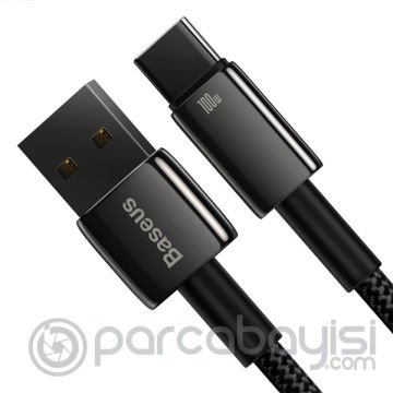 Baseus Tungsten Gold 100W USB + Type-C Hızlı Şarj 480mb-s Data Kablosu 1m