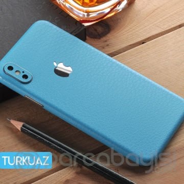 İphone  Xs Max 6.5 Deri Dokulu Arka Yan Kaplama Sticker