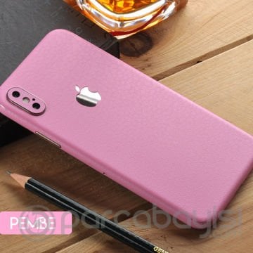 İphone  Xs Max 6.5 Deri Dokulu Arka Yan Kaplama Sticker
