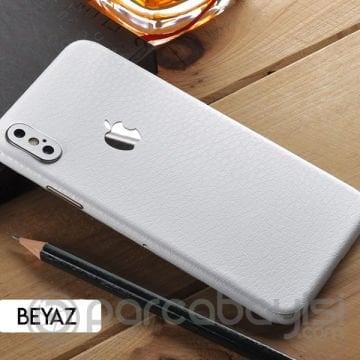 İphone  Xs Max 6.5 Deri Dokulu Arka Yan Kaplama Sticker