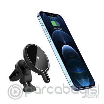 ALLY D9 Magsafe İPhone 12-13-14-15 İçin Kablosuz Araç Şarj Havalandırma Tutucusu