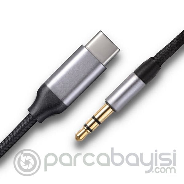 KUULAA Usb Type C To 3.5MM Aux Ses Aktarım Kablosu 1 Metre