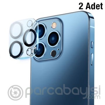 Baseus iPhone 14 Pro - 14 Pro Max ile Uyumlu 0.3mm Full Tempered Kamera Lens Koruma Camı 2 Adet Set