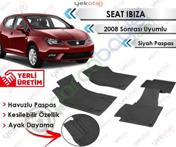 Seat İbiza 2008 Sonrası Uyumlu Havuzlu Kesilebilir Siyah Paspas