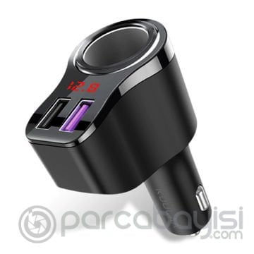 KUULAA 3.1A Çift Usb Dijital Ekran Araba Çakmaklık Şarj Cihazı
